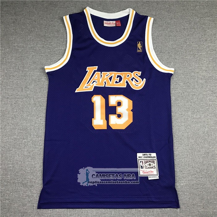 Camiseta Los Angeles Lakers Wilt Chamberlain Mitchell & Ness 1971-72 Violeta